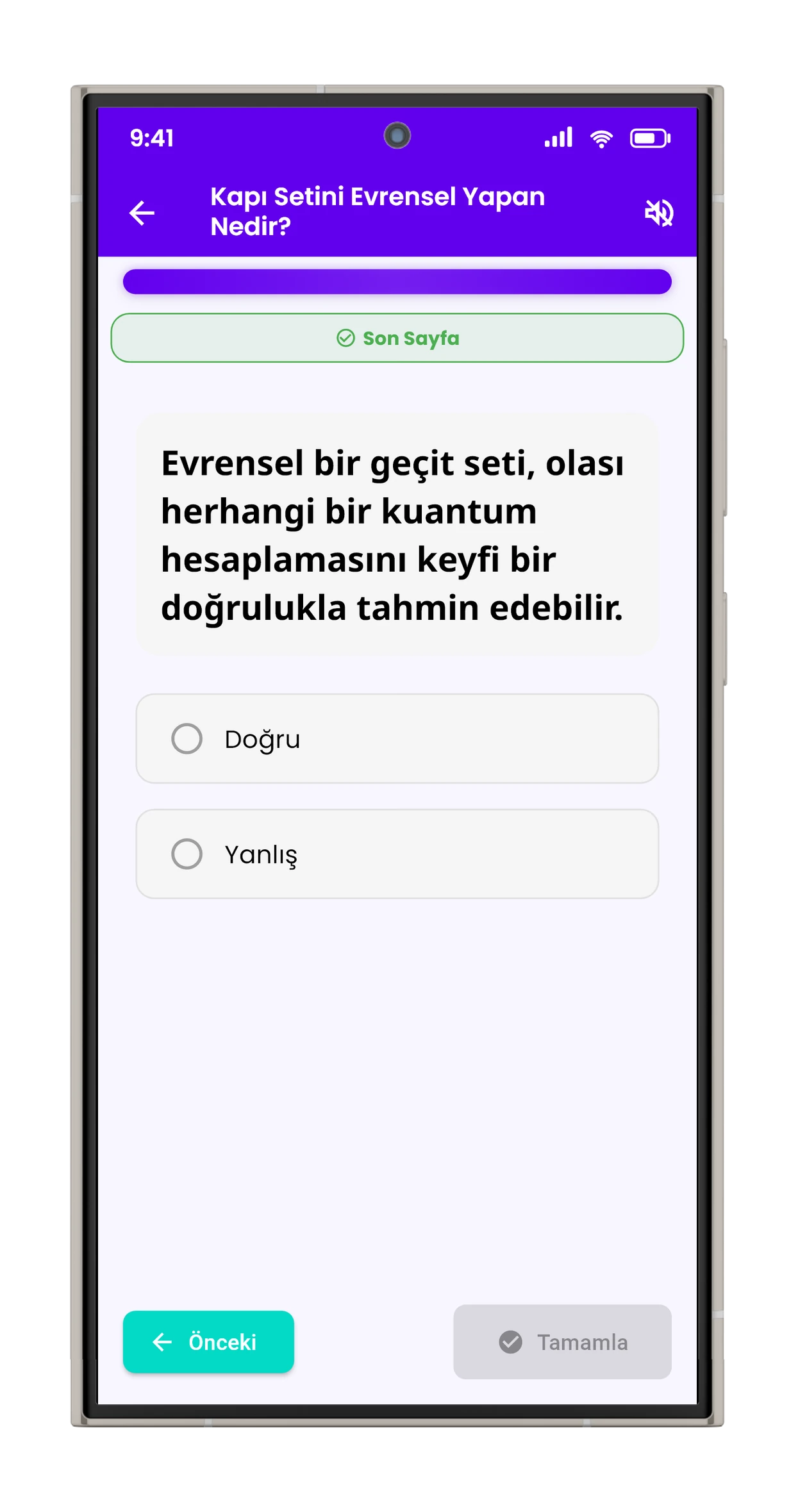 Doğru / Yanlış